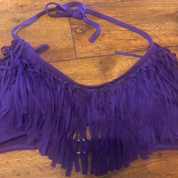 Purple large fringe bikini top - Picture 2 of 4